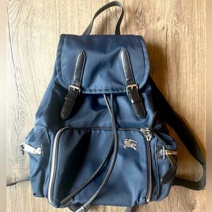 Like New Burberry Medium Rucksack Backpack in Lightweight Navy Nylon